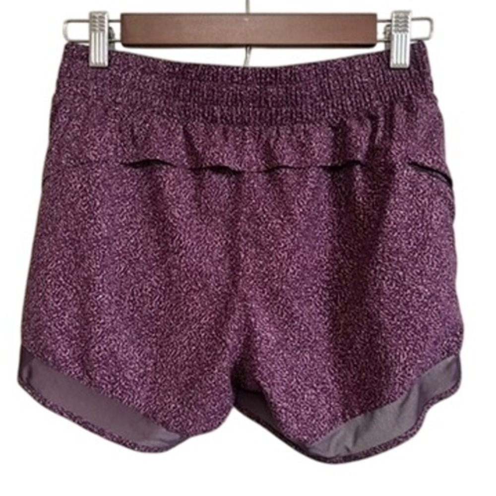 Athleta Printed Mesh Racer Run Shorts Womens XS Purple Athletic Gym Active - Picture 7 of 7